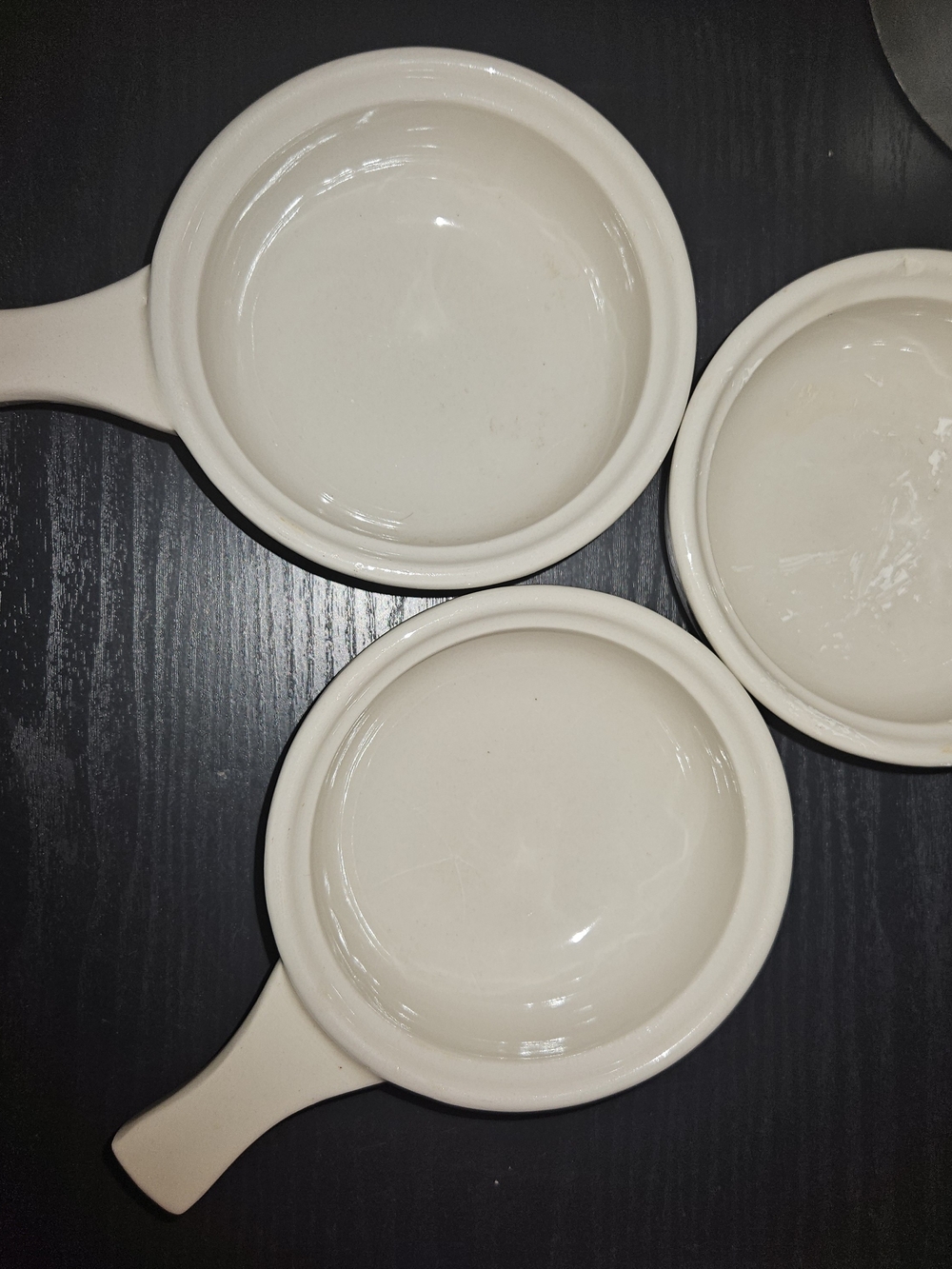 World Ultima Cream Ceramic Prep Bowls with Handle - Set of 3